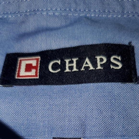 Light Blue Chaps Button-Down Dress Shirt - Large - Picture 6 of 12